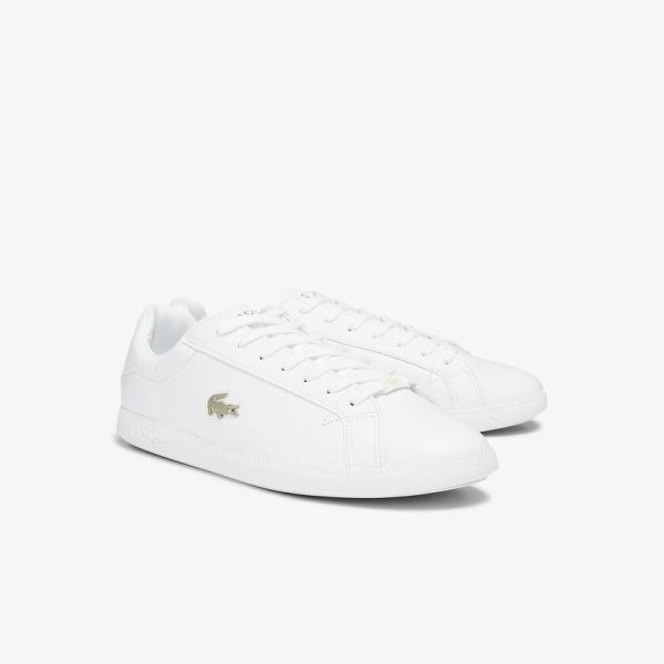 Lacoste Graduate Leather and Synthetic Sneakers - Tenisky Pánské Bílé | CZ-2ycOMU